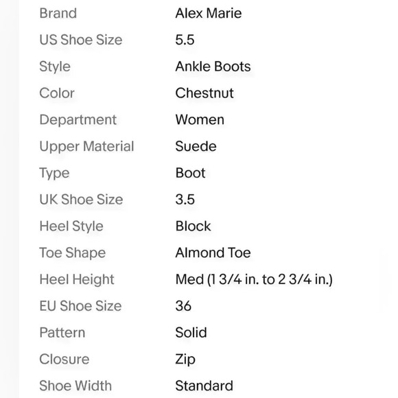 Alex Marie Laylynn Chestnut Suede Banded Strap Detail Boots Booties, $99 - Picture 7 of 7